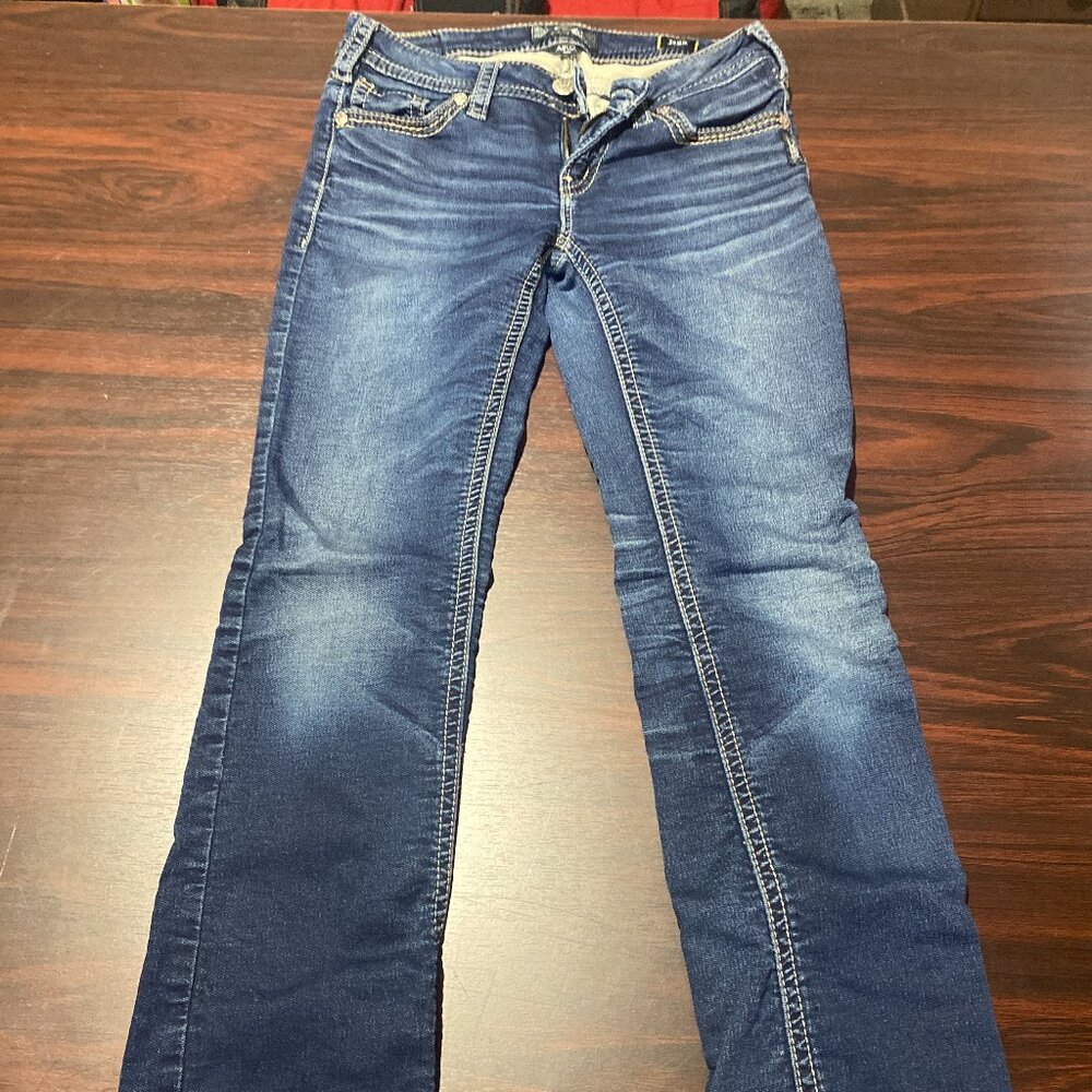 Silver womans Akio Mid slim wear boot jeans size 29/33